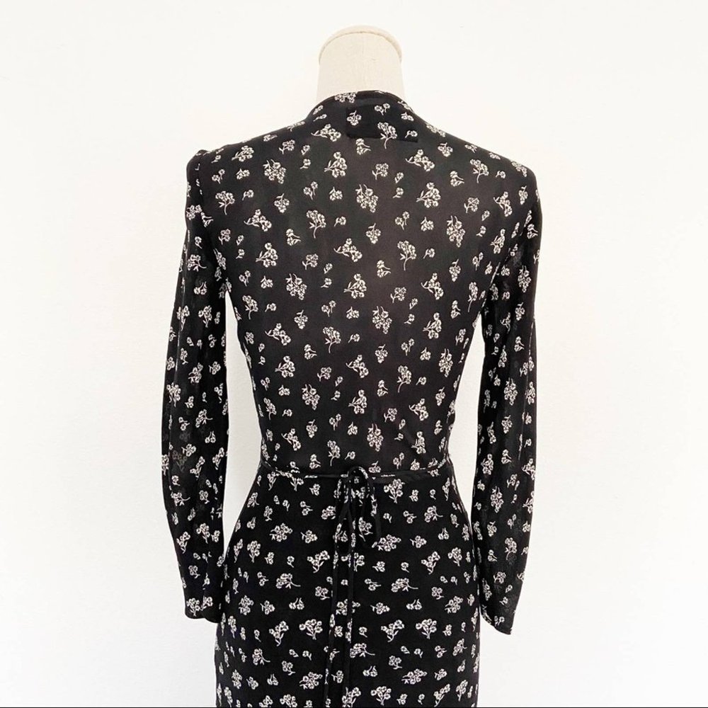 Rare REFORMATION Jaz Wrap Dress Black Size XS - Picture 9 of 13